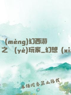 夢(mèng)幻西游之職業(yè)玩家