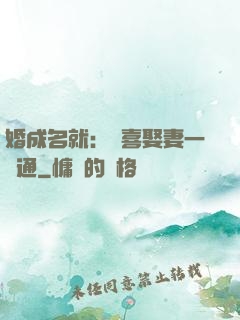婚成名就：歡喜娶妻一點通