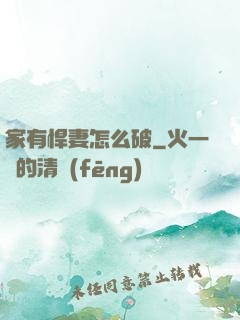 家有悍妻怎么破