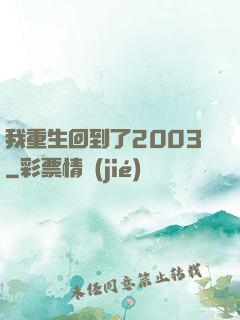 我重生回到了2003