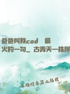 爸爸叫我cod媽媽最火的一句