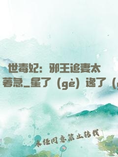 絕世毒妃：邪王追妻太著急